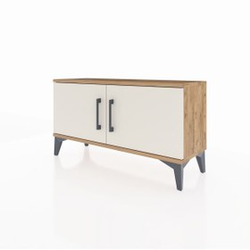 Resim Arges Şifonyer Tek Raflı 2 Kapaklı 88x30x48 - Antrasit / Çam 