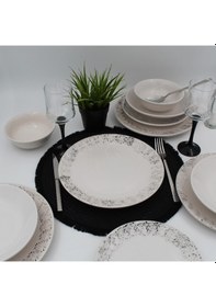 Resim Spot 48 Parça Yemek Takımı Siyah 