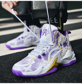 Resim Sones Kaymaz Tabanlı Nefes Alabilen Basketbol Ayakkabısı, Spor Ayakkabı Sns588109 Mor Çok Renkli 