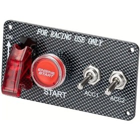 Resim Topshop1 Red Kontak Anahtarı Paneli 12v 4lü Rocker Switch Motor Start Butonlu Röle Kablolama Seti Led 