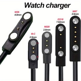 Resim Akıllı Saat Şarj Adaptörü USB Şarj Kablosu Kablosu 2 Pin 4 Pin Akıllı Saat Güç Şarj Kablosu Aksesuarları İçin Dock Şarj Cihazı 