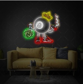 Resim HONEY CONCEPT Sigara İçen Bilardo Topu Neon Led 