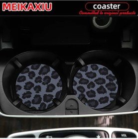 Resim 2 Takım İnek Desenli Çiçekler Leopar Desenli Aşk Gül Kumaş Baskı Araba Altlığ 22 22 