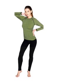 Resim Thermoform Ultimate Merino Kadın Seamless Termal Uzun Kollu İçlik Seti Yeşil Çok Renkli 