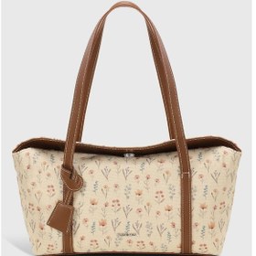 Resim Çiçek Desenli Kanvas Bowling Omuz Çantası 270 Çiçek Desenli 