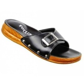 Resim Fortis Kadın Siyah Tam Ortopedik Taban Topuk Dikeni Terliği 