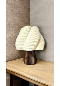 Resim Luminaura Modern Tasarımlı Şık Abajur Dekoratif Masa Lambası Yatak Odası, Salon Ve Ofis Aydınlatma Bronz 