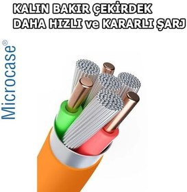 Resim Microcase Ios Iphone Ipad uyumlu Lightning Metal Başlıklı 120W 3.4A Hızlı şarj Kablosu Turuncu-AL4387 