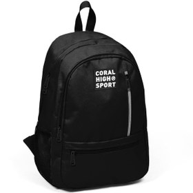Resim Coral High Sport Siyah Dört Bölmeli Bölmeli Sırt Çantası 23457 