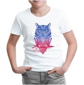 Resim Baykuş Beyaz Çocuk Tshirt 