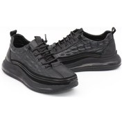 Resim Guja 23k504 Siyah Hakiki Deri Air Taban Erkek Sneakers-siyah 