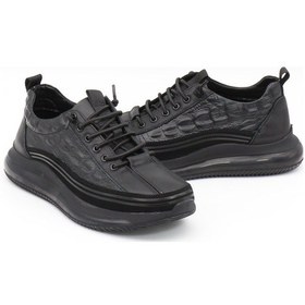 Resim Guja 23k504 Siyah Hakiki Deri Air Taban Erkek Sneakers-siyah 