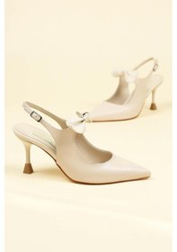 Resim Fiyonklu Arkası Açık Stiletto Ten-ten Ten 