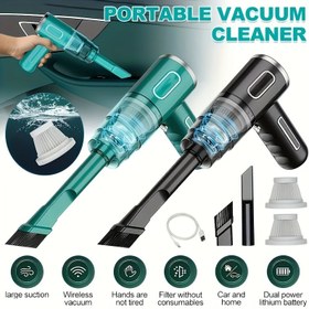 Resim Taşınabilir Ev ve Araba Elektrikli Süpürge USB Şarj Edilebilir Araba Toz Temizleyici El Tipi Süper Güçlü Kablosuz Ev Süpürgesi Otomobil Ev için 