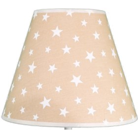 Resim Şenay Aydınlatma Çocuk Odası Konik Kumaş Abajur-Kapuçino Yıldız 