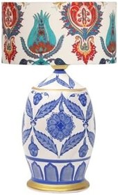 Resim vinner Handmade Ceramic Botanical Özel Tasarım Abajur Lale Desenli VNRCERBOA052 