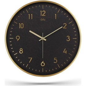 Resim Gold İnce Latin Siyah Zeminli Duvar Saati 43 Cm Siyah 