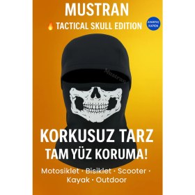 Resim Tactical Skull Baskı Balaklava Maske | Kışlık Motosiklet Outdoor Kar Scooter Bisiklet Kayak Kask 
