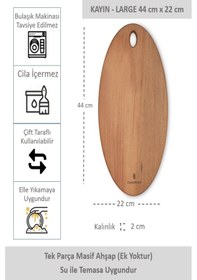 Resim Yekpare Masif Ahşap Sunum Tahtası Kesme Tahtası Kayın Large 6 