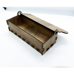 Resim Kahverengi Ahşap Dekoratif Kapaklı Mücevher Sandık Takı Kutusu, Kalemlik, Çok Amaçlı Kutu 