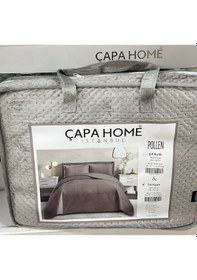 Resim Çapa Home Yeni Nesil Nubuk Yaz - Kış Modern Lüks Yatak Örtüsü, Pollen , Tek Kişilik Vizon 