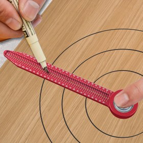 Resim Ahşap İşçiliği Çizgi Ölçüsü Cep Klipsli - Alüminyum Marangozluk Pergeli Dairesel Çizim Aracı, Yüksek Hassasiyetli İşaretleme Ölçüm Cetveli - Doğru Delik İşaretleme İçin Ahşap İşçiliği Çizgi Ölçüleri 