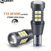 Resim NLpearl 2x Sinyal Lambası W16W LED T15 921 912 Ampul Süper Parlak 3030 27SMD T15 Led Canbus Otomatik Yedek Rezerv Işıkları Stop Lambası 12V, Pilsiz 