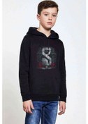 Resim Stıng In The Taıl Baskılı Unisex Çocuk Kapüşonlu Siyah Sweatshirt Siyah 