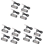 Resim 12PCS 4 LED Amber Recovery Flaş Işıkları 12V 24V Turuncu Izgara Arızası Yanıp Sönüyor (Yurt Dışından) 