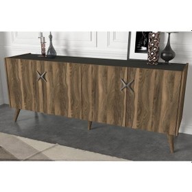 Resim Dekorister Exclusive Wood Konsol Ceviz-Antrasit 