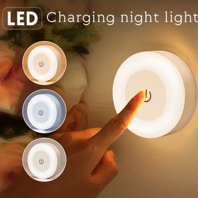 Resim USB Şarj Edilebilir Ayarlanabilir Parlaklıkta LED Gece Lambası - Yatak Odası, Banyo, Ofis için Duvara Monte Amortisör Aydınlatma - Enerji Tasarruflu Modern Minimalist Tasarım, Ayarlanabilir Parlaklık Işığı | Duvara Monteli Işık | Enerji Verimli LED, Yatak Odası İçin LED Işıkları 