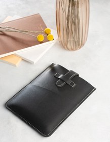 Resim dk leather Ipad Pro 3.nesil 11 Inch Uyumlu Pu Deri Siyah Cepli Kalem Bölmeli Koruyucu Tablet Kılıfı Çantası 