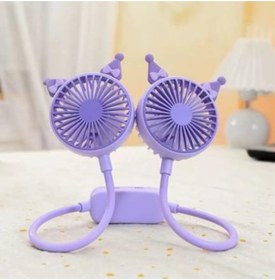 Resim Fan Kuromi Şarjlı Boyun Fanı Vantilatör Usb Şarj Taşınabilir 