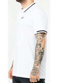 Resim Nike Ef-4481 Erkek Battal Polyester Mesh Polo Yaka T-shirt Beyaz 
