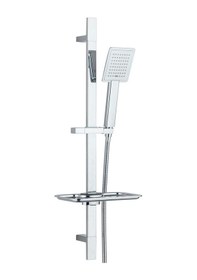 Resim T-may Çam Kare Borulu Hareketli Sürgülü Duş Seti Üst Takımı Krom 