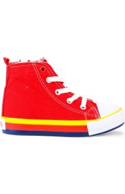 Resim Kiko Kids Tinna Bağcıklı Erkek Çocuk Boğazlı Keten Spor Ayakkabı Kırmızı 