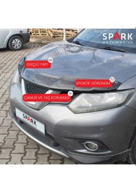 Resim Nissan X-trail 2014-2017 Yılları Arası Ön Kaput Rüzgarlığı 4mm Siyah 