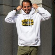 Resim Corona Tasarımlı Kapşonlu Sweatshirt 