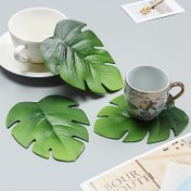 Resim 2/6/12 adet Yeşil Bambu Yaprak Bardak Altlığı - EVA Isıya Dayanıklı Kaymaz İçecek Matları, Elde Yıkanabilir ve Yeniden Kullanılabilir Ev Dekorasyonu için Uygun Coasters, Partiler, Düğünler, Masa Örtüsü Aksesuarları | Bambu Yaprağı Tasarımı 