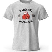 Resim Bolferkek Boks T-shirt Kbg Baskı Anime Grafik Tees Üstlergri Gri 