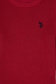 Resim U.S. Polo Assn. Kız Çocuk Koyu Frambuaz Bisiklet Yaka Basic Kazak 50316842-VR104 