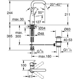Resim Grohe Essence Lavabo Bataryası L-Boyut Br.Cool Sunrise - 32628Gn1 
