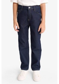 Resim Defacto Erkek Çocuk Straight Fit Düz Paça Jean Polar Astarlı Pantolon F4296a825wnnm34 Mavi 