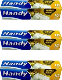 Resim Handy Vakumsuz Şeffaf Giyisi Elbise Ceket Mont Askı Kılıfı Poşeti Torbası - 10 Adetlik 3 Kutu 