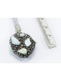 Resim Açık Mavi Parlak Doğal Taşlı Araba Dikiz Ayna Süsü, Yeni Araba Hediyesi 