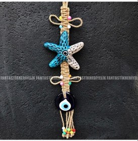 Resim Deniz Yıldızı Nazar Boncuk Bahçe Balkon Kapı Duvar Süs Sarkaç (387077025) 