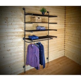 Resim Dekoratif Borudan Raf Ve Askılık 100 Cm 