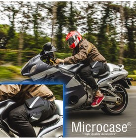 Resim Microcase Su Geçirmez 3 Gözlü Reflektörlü Ayarlanabilir Motosiklet Kurye Bel Bacak Çanta - Al3253 