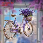 Resim 2D Düz Lavanta Bisiklet Işık Yakalayıcı - 20.32cm x 20.32cm Çiçek Sepetli Retro Akrilik Heykel, Ev ve Bahçe Dekorasyonu için Mükemmel, Kafe Atmosferi ve İlkbahar Teması - Arkadaşlar, Aile ve Bisiklet Tutkunları için Harika Hediye 