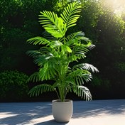 Resim 119.38cm UV Dirençli Yapay Palmiye Ağacı - Gerçekçi Dokulu Yapraklı, İç Mekan/Dış Mekan Ev & Ofis Dekorasyonu için Mükemmel, Tatiller ve Kutlamalar (Saksı Dahil Değildir), Palmiye Dekoru, İç Mekan Süslemesi 